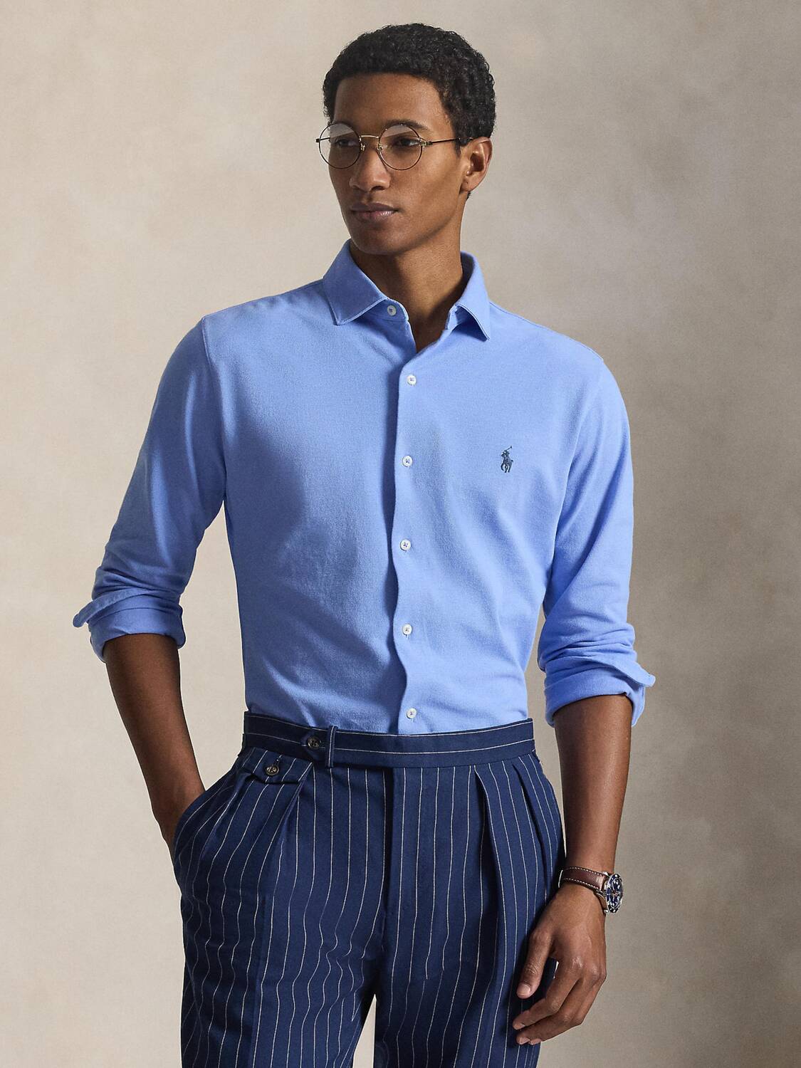 Polo Ralph Lauren Рубашка на пуговицах Slim fit в цвете Opal — фото 2
