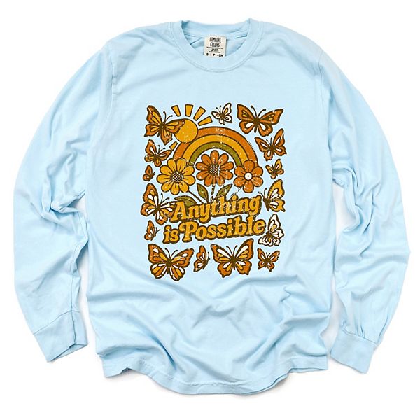 

Футболка с длинным рукавом Anything is possible с принтом ромашек Simply Sage Market, Chambray, Зеленый, Футболка с длинным рукавом Anything is possible с принтом ромашек Simply Sage Market, Chambray