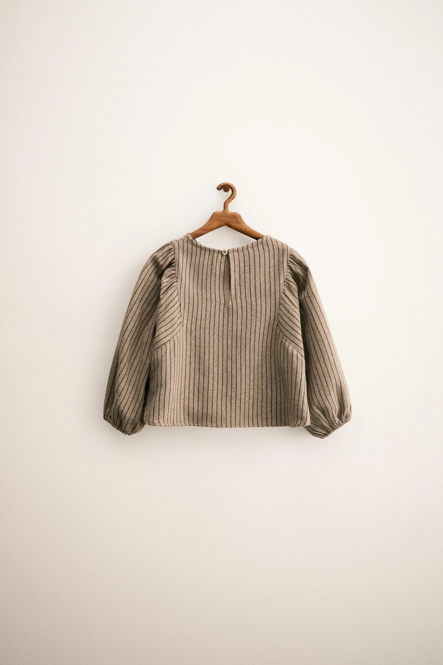 Zara timeless - полосатая блузка оверсайз, коричневый — фото 2