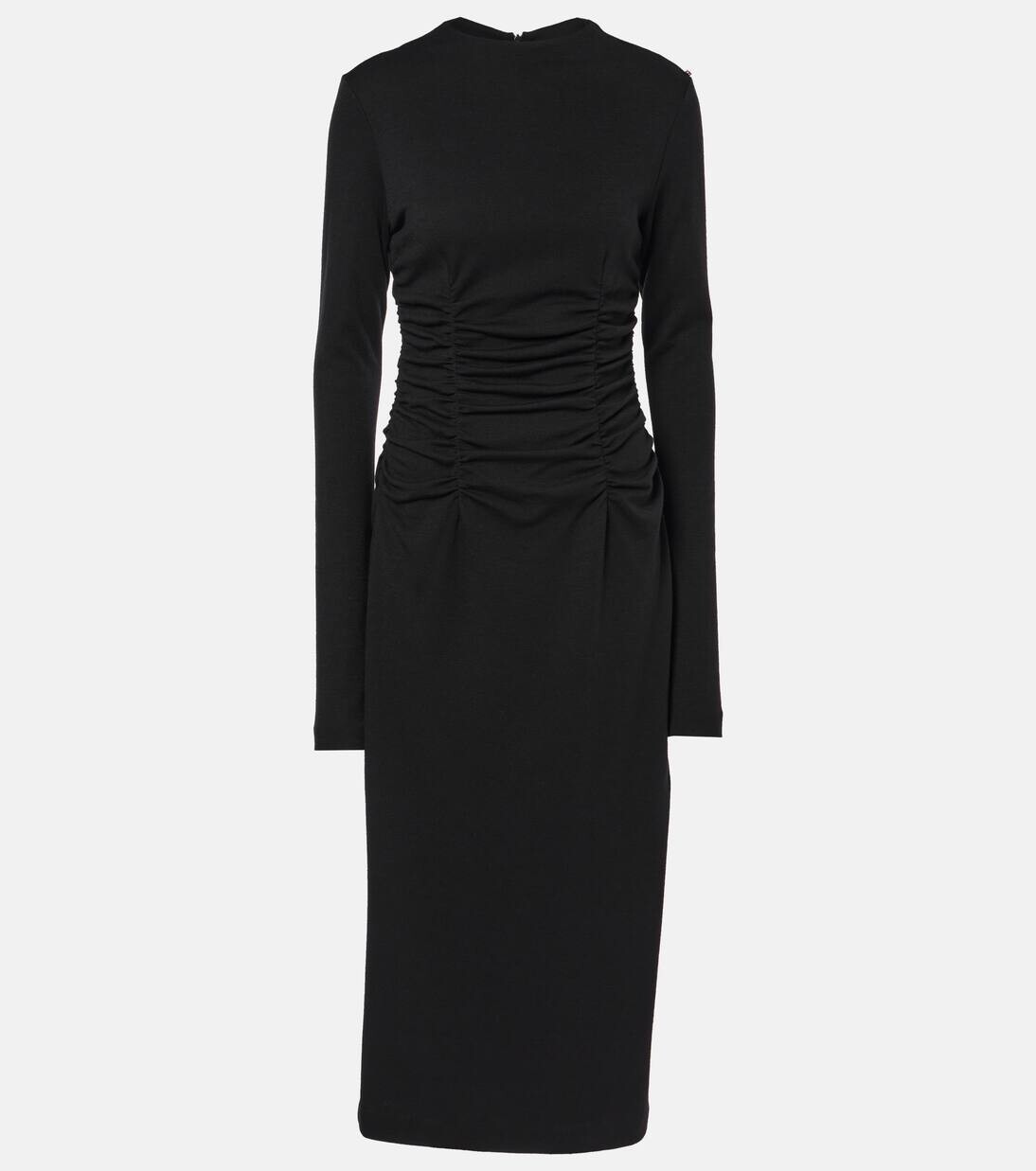 

Длинное платье Acline из смеси шерсти и хлопка Sportmax, черный