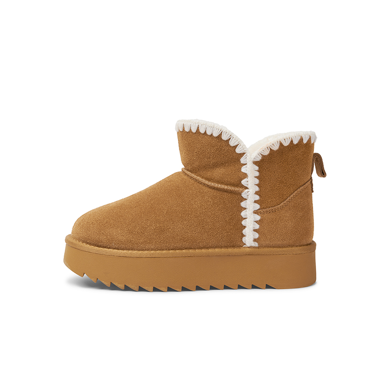 TOOMANYSHOES Теплые детские короткие зимние ботинки женские коричневые