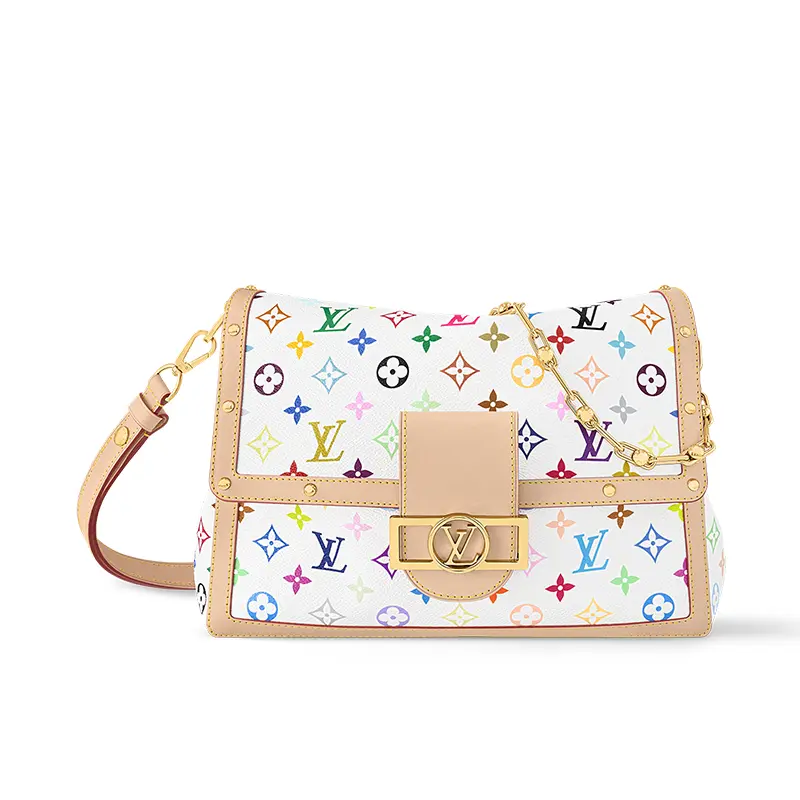 

LOUIS VUITTON Белая мягкая сумка Takashi Murakami Dauphine