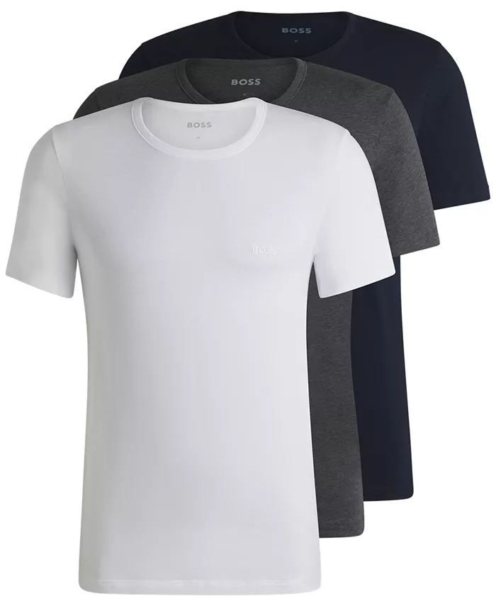 

Мужские классические футболки с круглым вырезом, 3 шт Hugo Boss, мультиколор