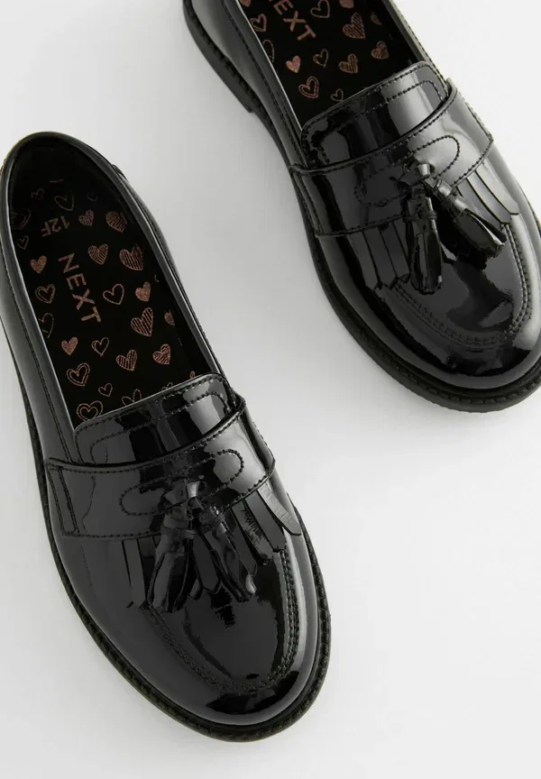 Туфли-слипоны Next, Tassel school slip ons, черный лакированный — фото 4