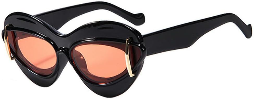 

Женские солнцезащитные очки LVTFCO «Кошачий глаз» в двойной оправе с леопардовым принтом, модные, для вечеринок, хип-хопа и уличного стиля, с защитой от УФ-излучения UV400, Black Orange