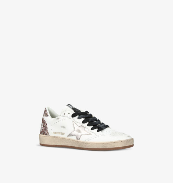 Низкие кожаные кроссовки Ballstar с блестками Golden Goose, мультиколор — фото 3