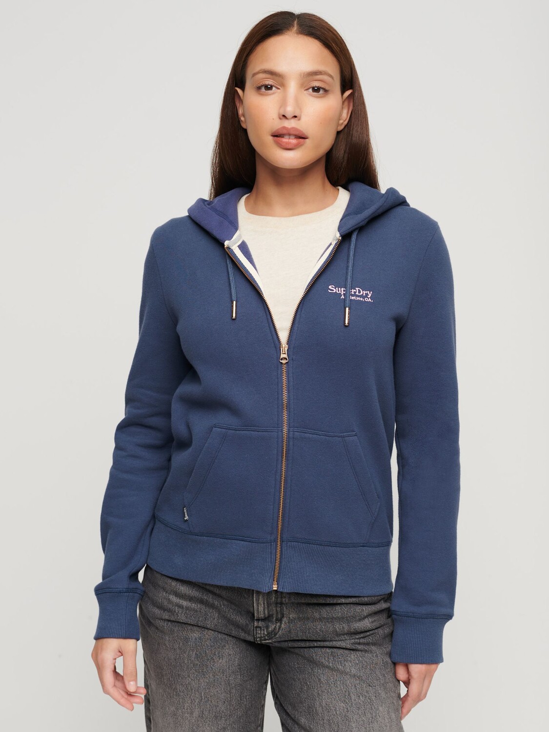 

Толстовка на молнии с логотипом Essential Superdry, морской флот