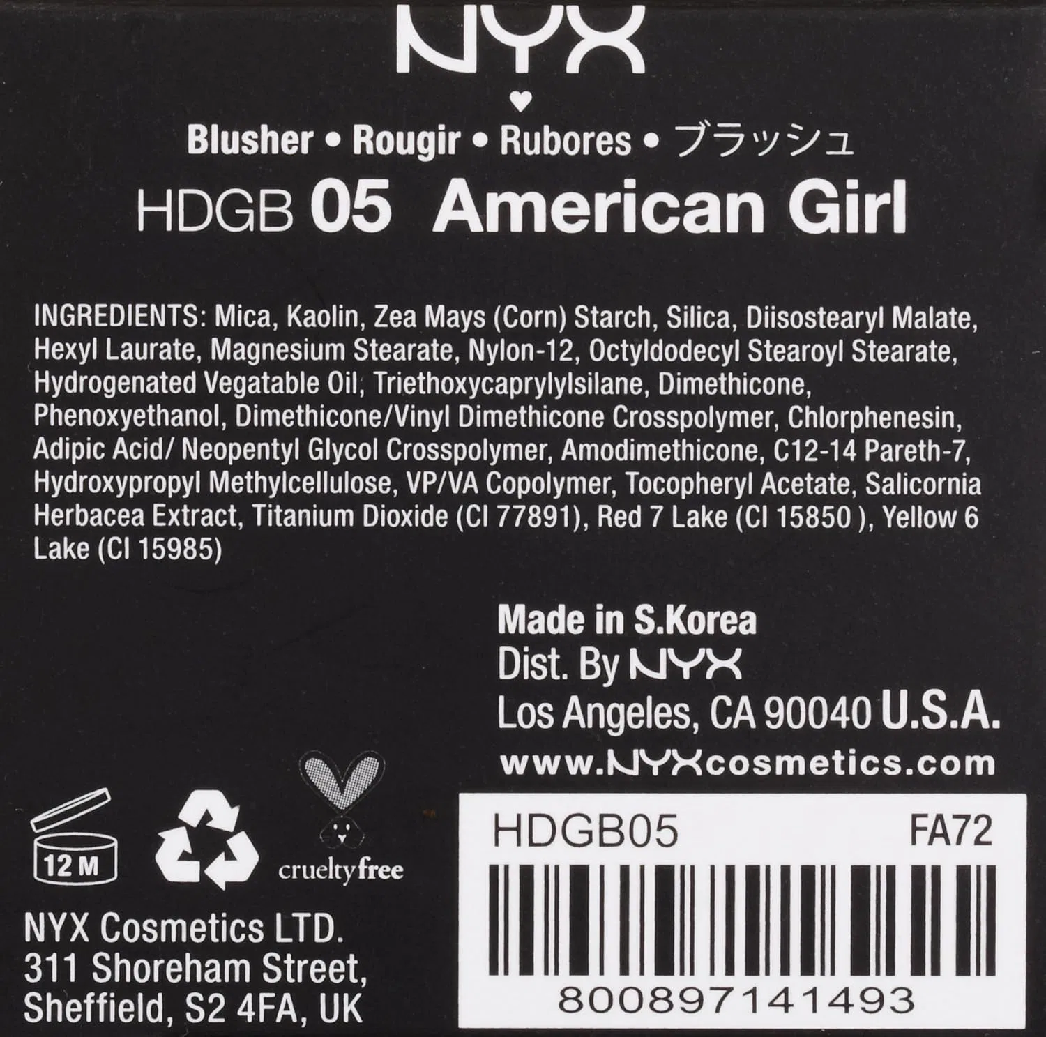 Румяна HD Photogenic Grinding Blush NYX Professional Makeup American Girl 0.25oz — фото 3