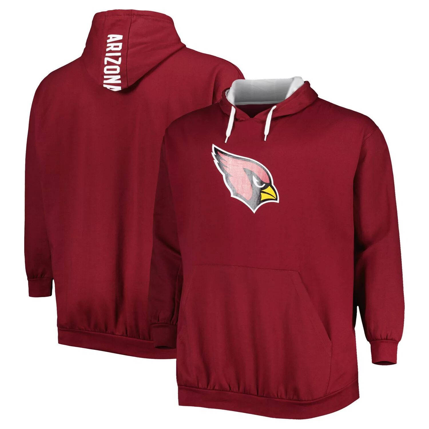 

Мужской пуловер с капюшоном и логотипом Cardinal Arizona Cardinals Big & Tall
