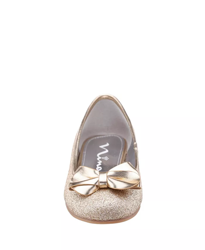 

Балетки с розовым глиттером для девочек Little and Big Girls Rose Glitter Nina, золотой