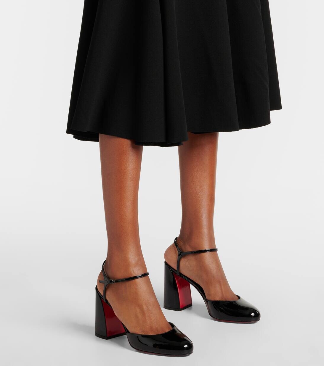 Туфли-лодочки Mary Jane из кожи Jane 85 Christian Louboutin, цвет black/lin black — фото 4