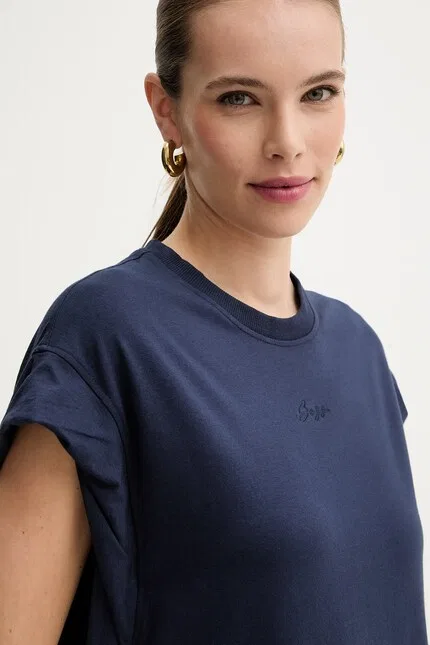 Платье летнее из модала и хлопка BOSS Orange, синий — фото 4