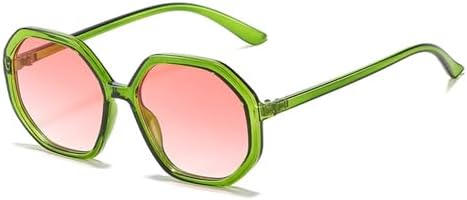 

Популярные модные многоугольные солнцезащитные очки для женщин, винтажные очки конфетных цветов, мужские солнцезащитные очки с градиентной защитой UV400 MTZJH, Clear Green Pink