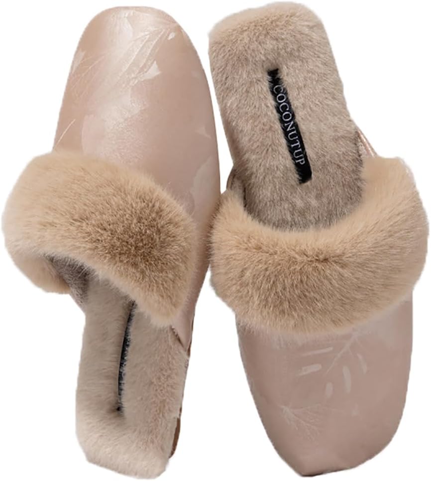 

Меховые тапочки на флисовой подкладке для женщин и мужчин. Роскошные теплые зимние тапочки с меховой отделкой. Элегантные домашние тапочки Yafirgeer, розовый