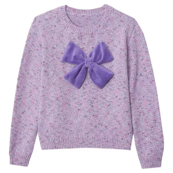 

Вязаный свитер с бантом для девочек 2-16 лет Lands' End, цвет deep lavender bow