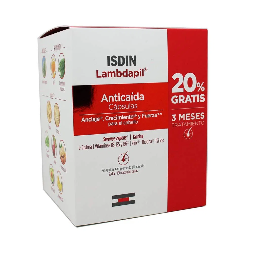 Капсулы против выпадения волос Lambdapil Anti-Hair Treatment, 180 шт. Isdin