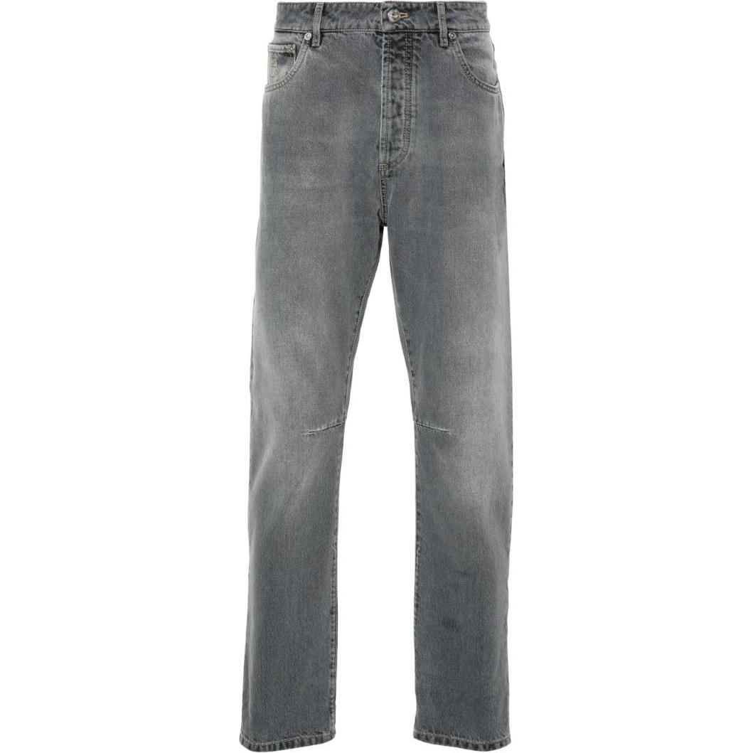 

Джинсы Brunello Cucinelli с логотипом-нашивкой, серые