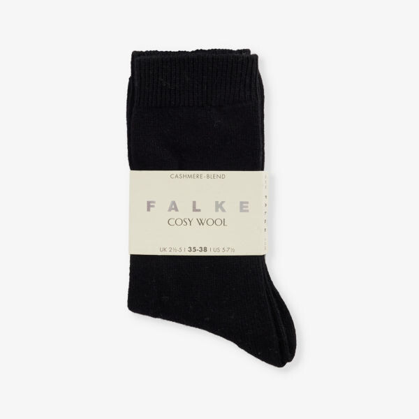 

Уютные шерстяные носки с фирменным принтом Falke, черный
