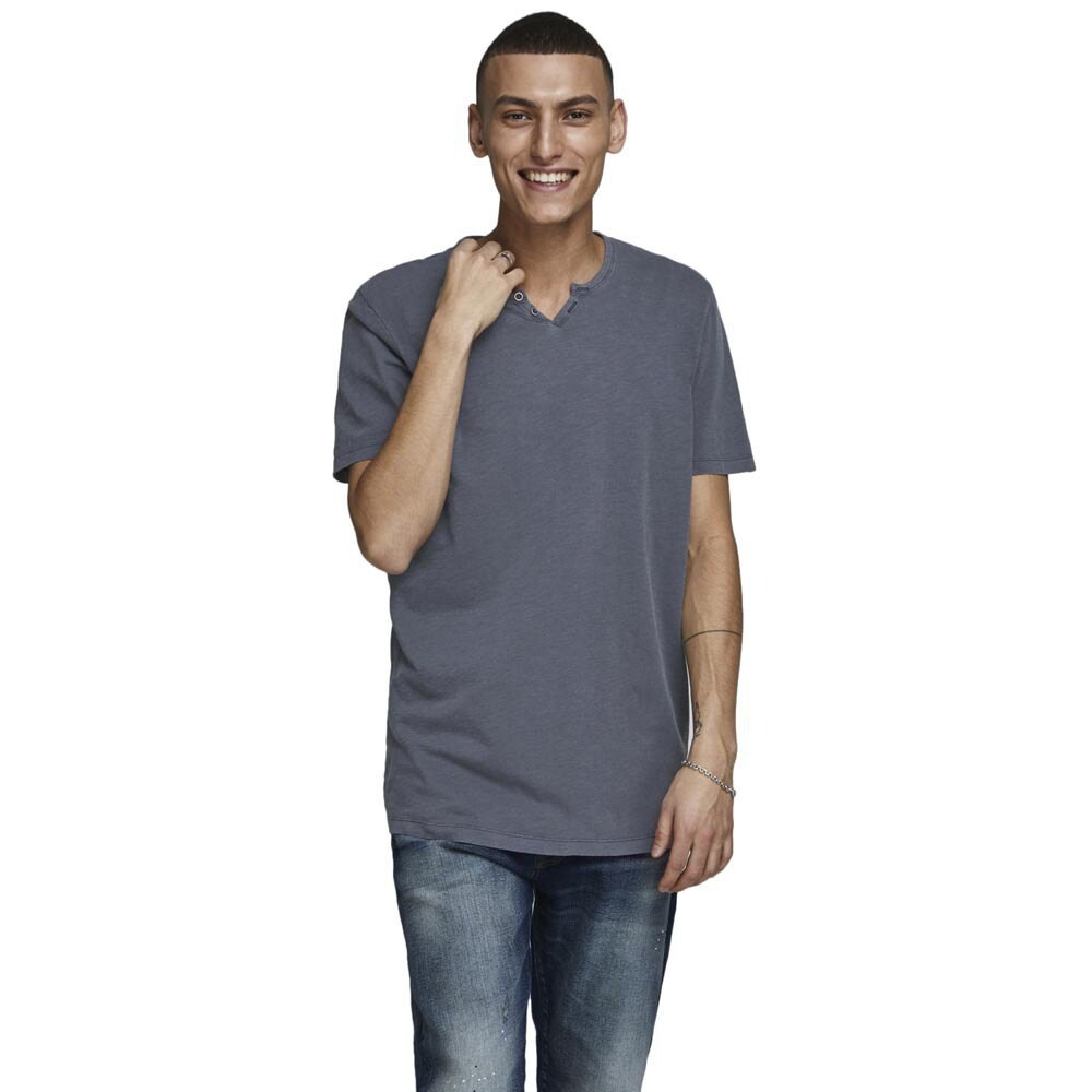 

Футболка с коротким рукавом Jack & Jones Split Neck Slim Fit, синий