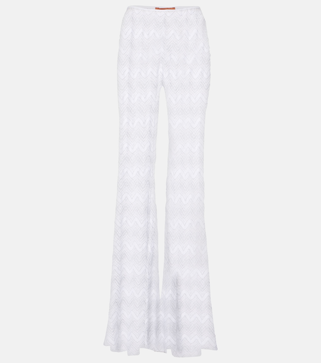 

Широкие брюки-клёш с зигзагообразным ламе Missoni, White w/Silver Lame'