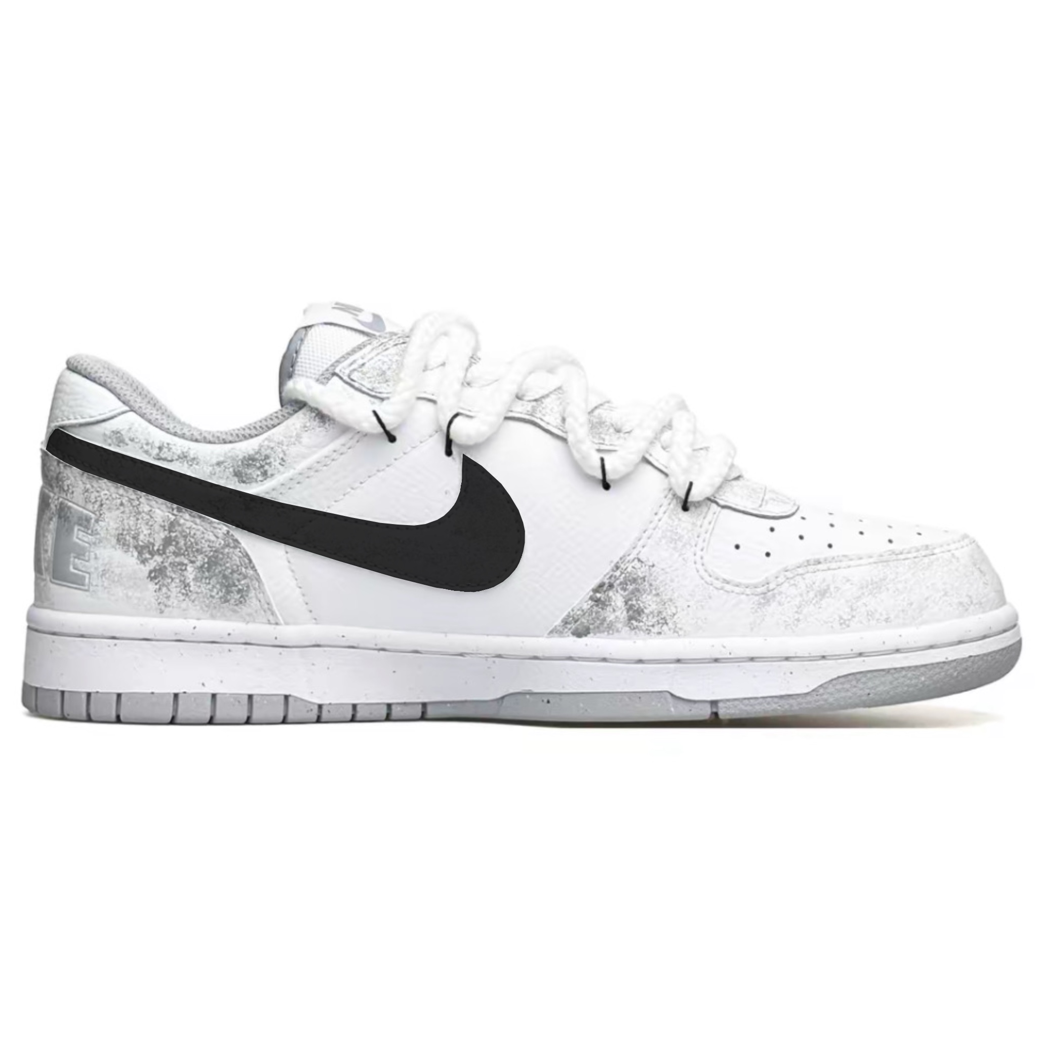 Nike Dunk Copernicus высота увеличивающая устойчивая к истиранию противоскользящая низкая обувь для скейтбординга мужская бело-серая — фото 4