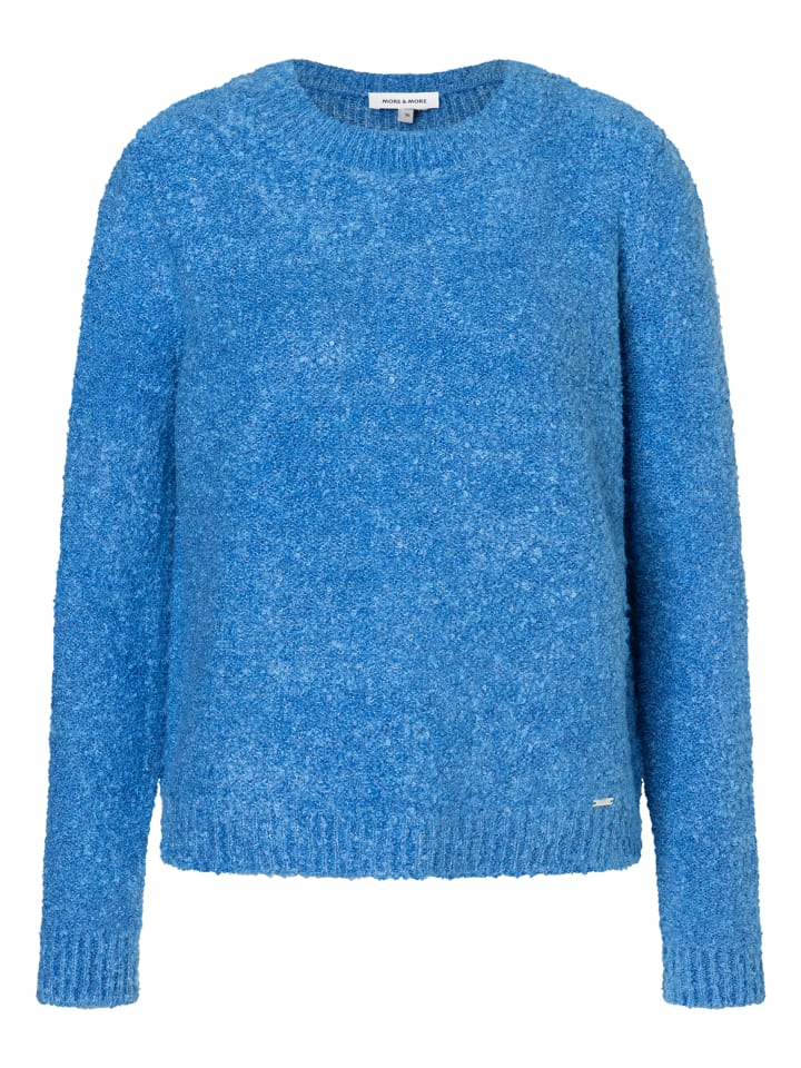 

Свитер с круглым вырезом и структурой букле зимнего синего цвета More & More