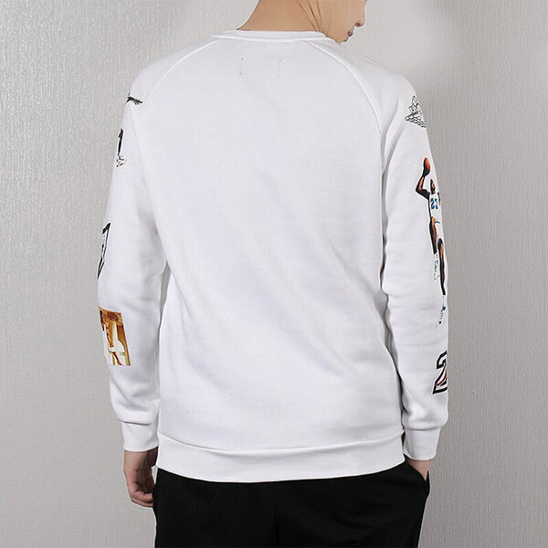 Толстовка Air Jordan Athleisure Casual Sports Printing Round Neck Long Sleeves White, белый — фото 4