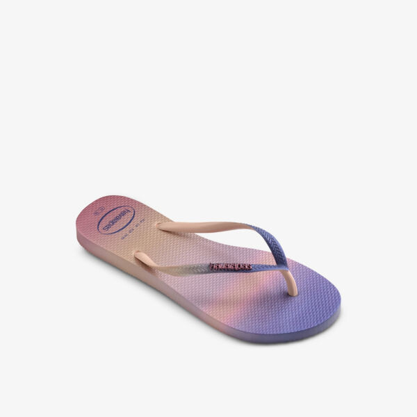 Тонкие резиновые шлепанцы с градиентным принтом Havaianas, розовый — фото 3