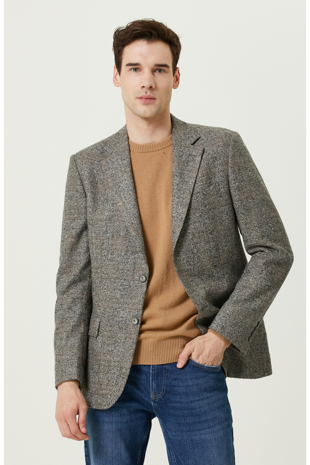 

Limited Серая куртка с рисунком Loro Piana Network, серый