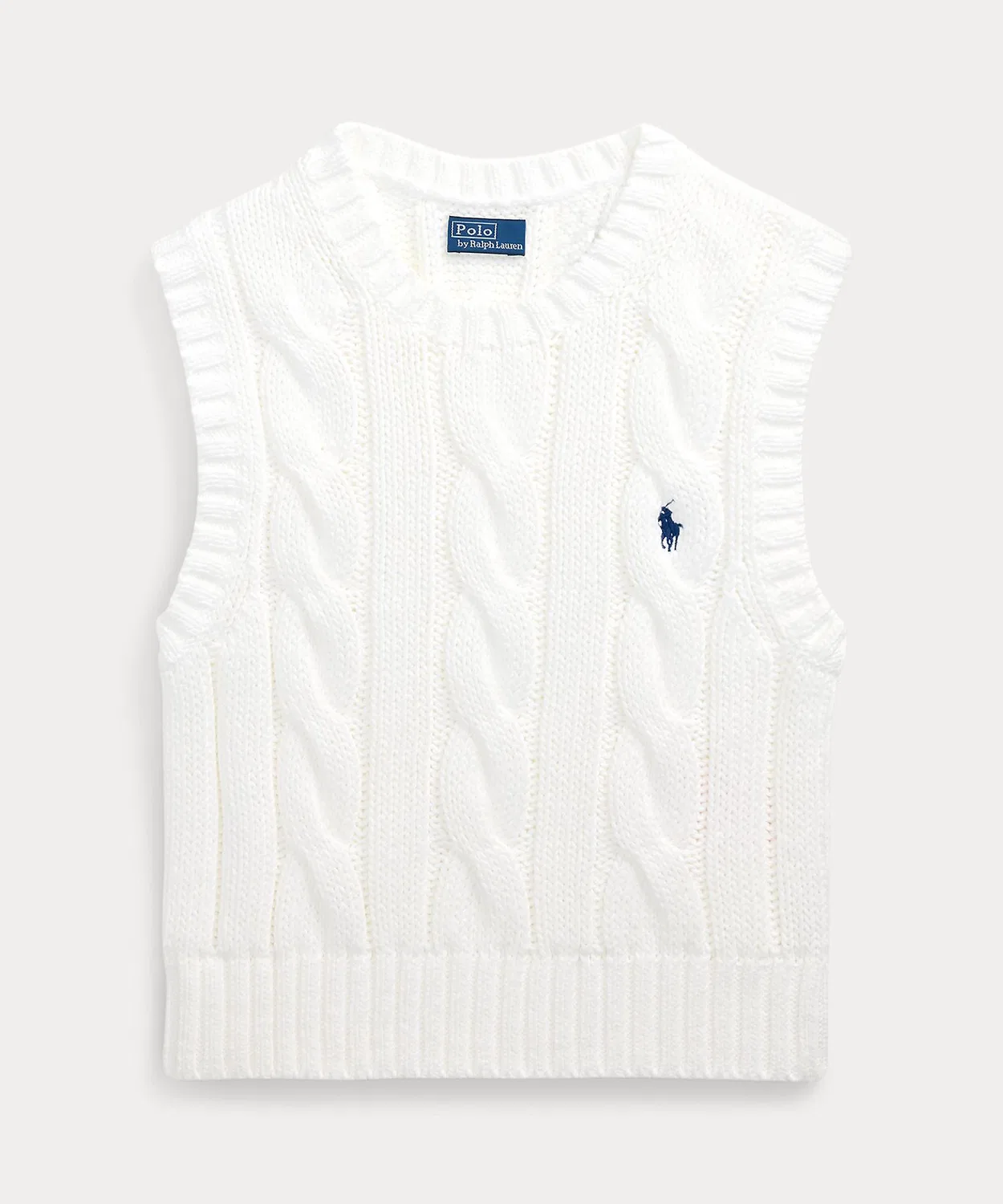 Жилет трикотажный хлопковый укороченный Ralph Lauren белый — фото 2