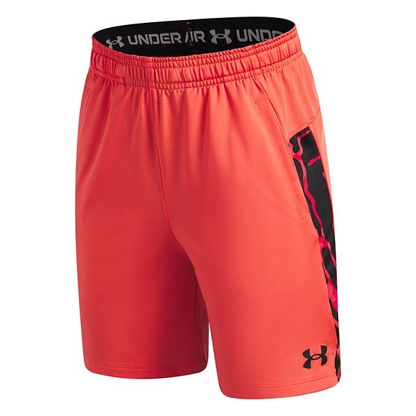 Шорты для мальчиков 8-20 лет tech vent print blocked Under Armour, Venom Red With Black — фото 2