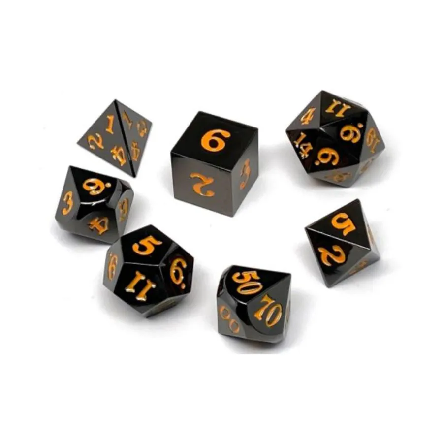 

Gun Metal с оранжевым (7), Dice - Metal 7 Piece Poly Sets (Easy Roller Dice)