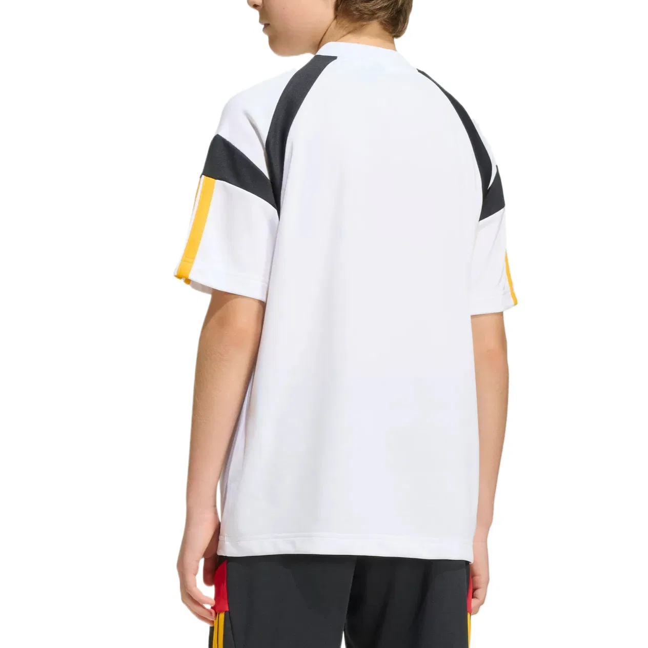 Детская футболка с v-образным вырезом moderate Adidas, White/Energy Red/Black — фото 3