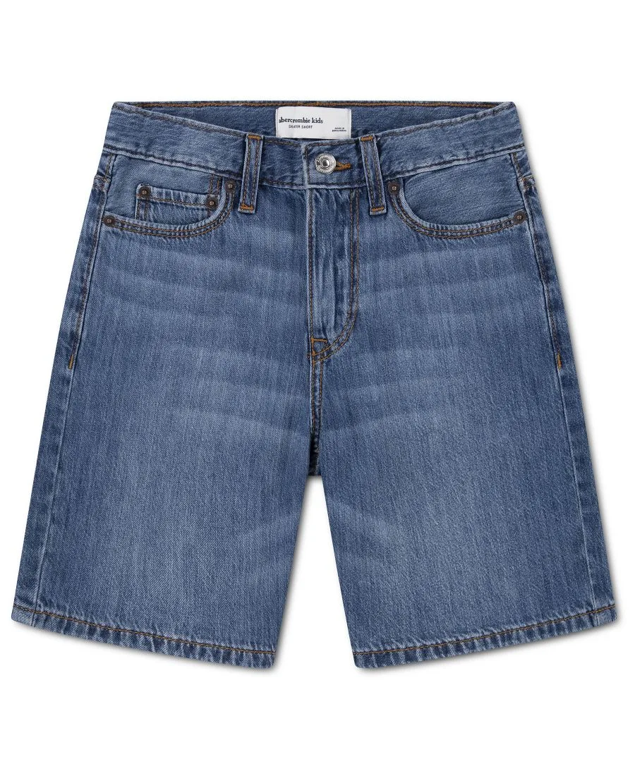 Регулируемые джинсовые шорты для мальчиков Abercrombie kids, синий