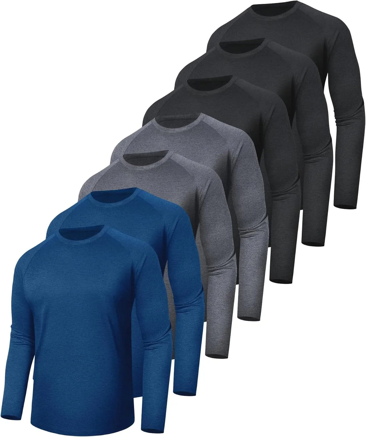 

Футболки с длинным рукавом для мужчин, 7 шт — быстросохнущие, с защитой от солнца BOOJO