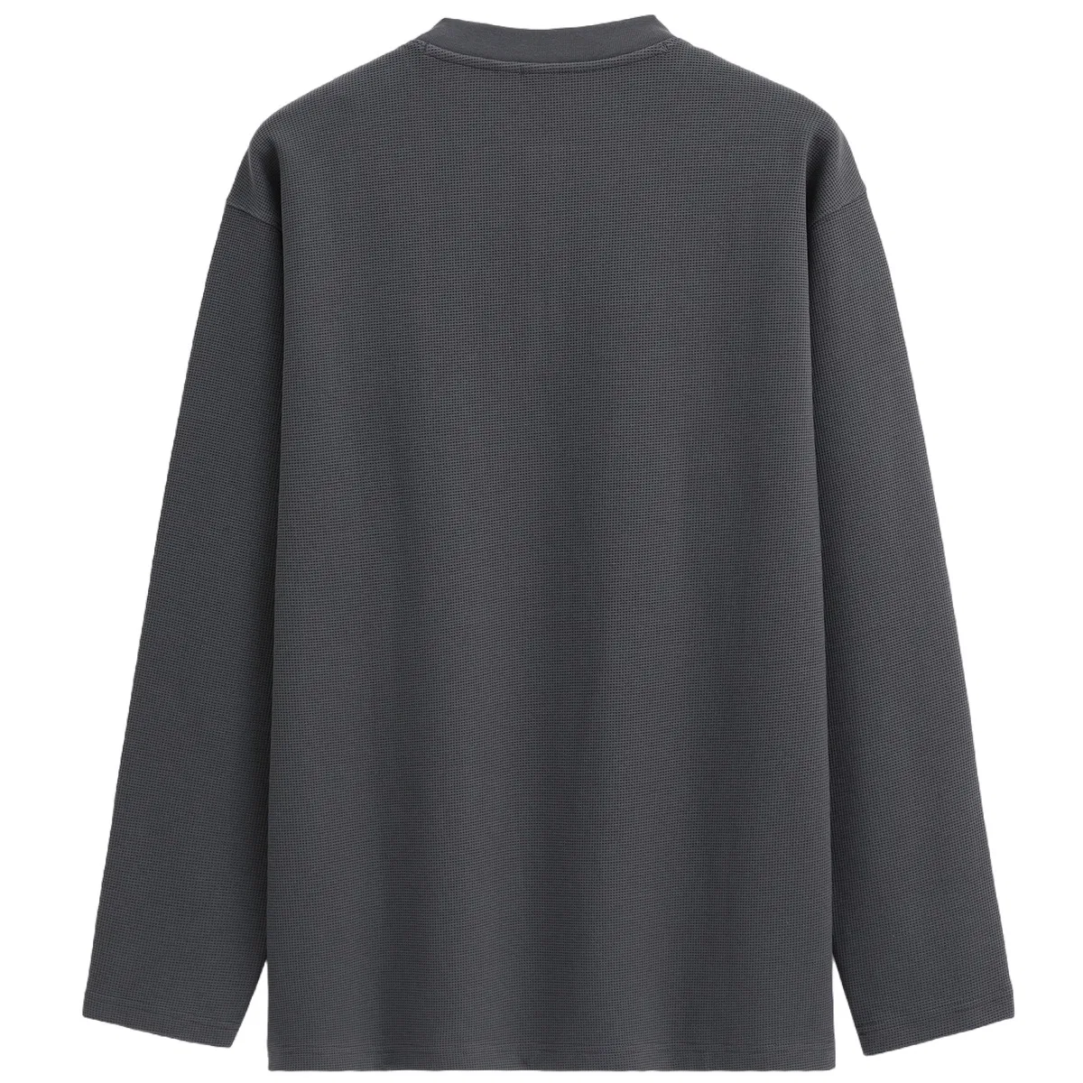 Футболка GAP Henry Collar серо-голубая — фото 4