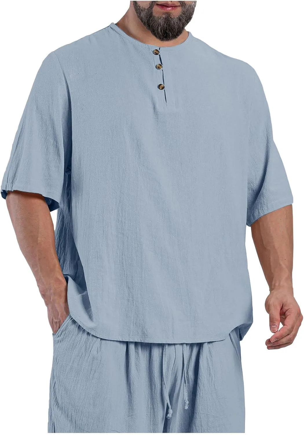 

Футболка мужская хлопок лен короткий рукав relaxed fit