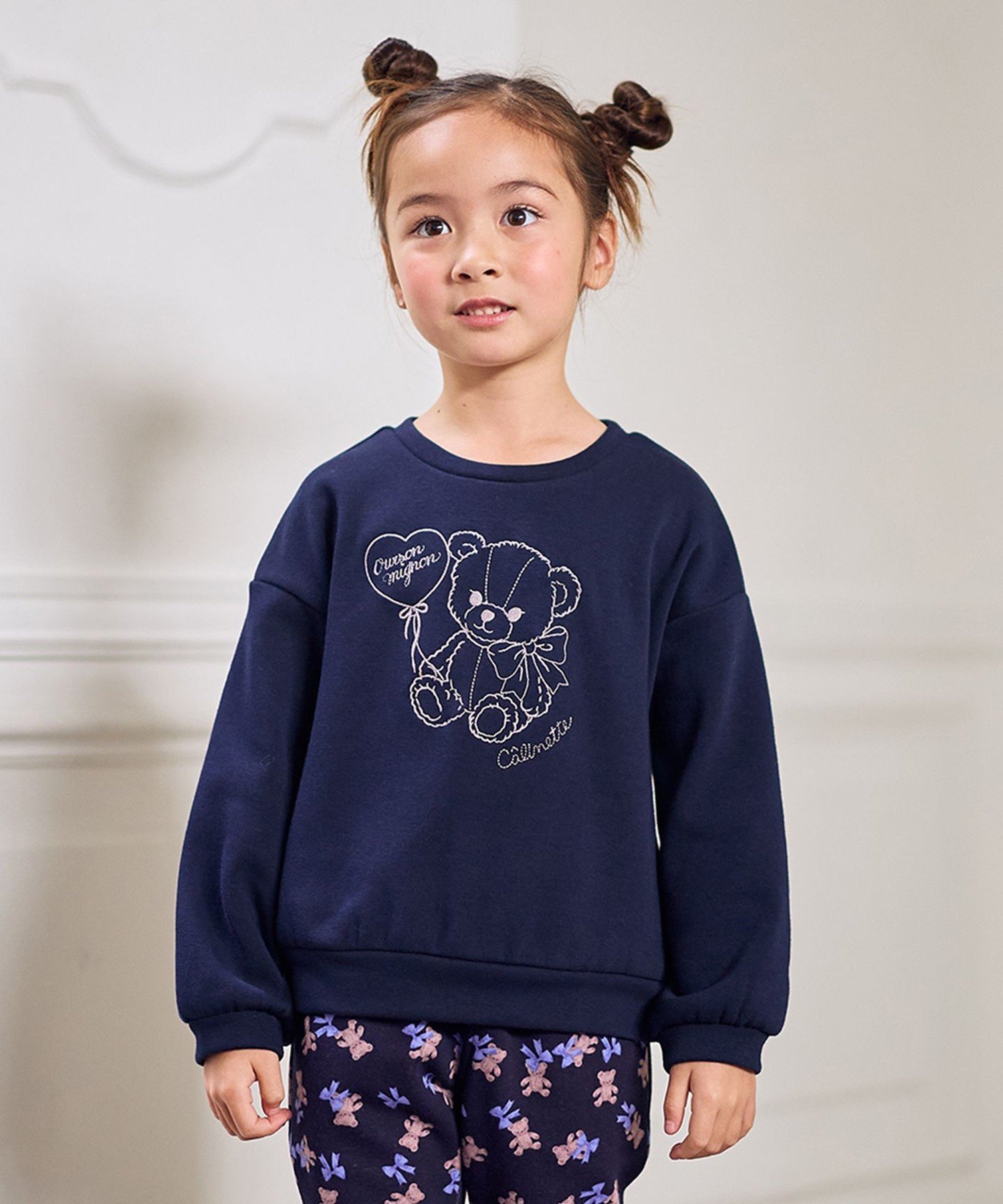 Толстовка с флисовой подкладкой и вышивкой в виде животного ANY KIDS, Navy x Bear [075]