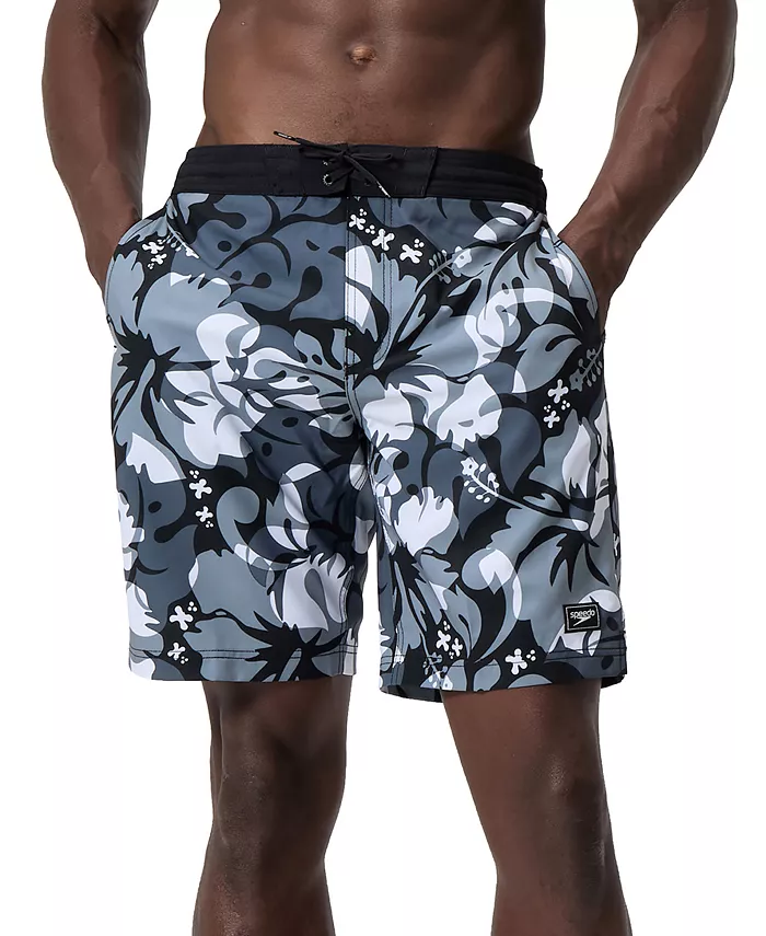 

Мужские шорты для плавания Bondi Basin Comfort Stretch с принтом, 9" Speedo, серый