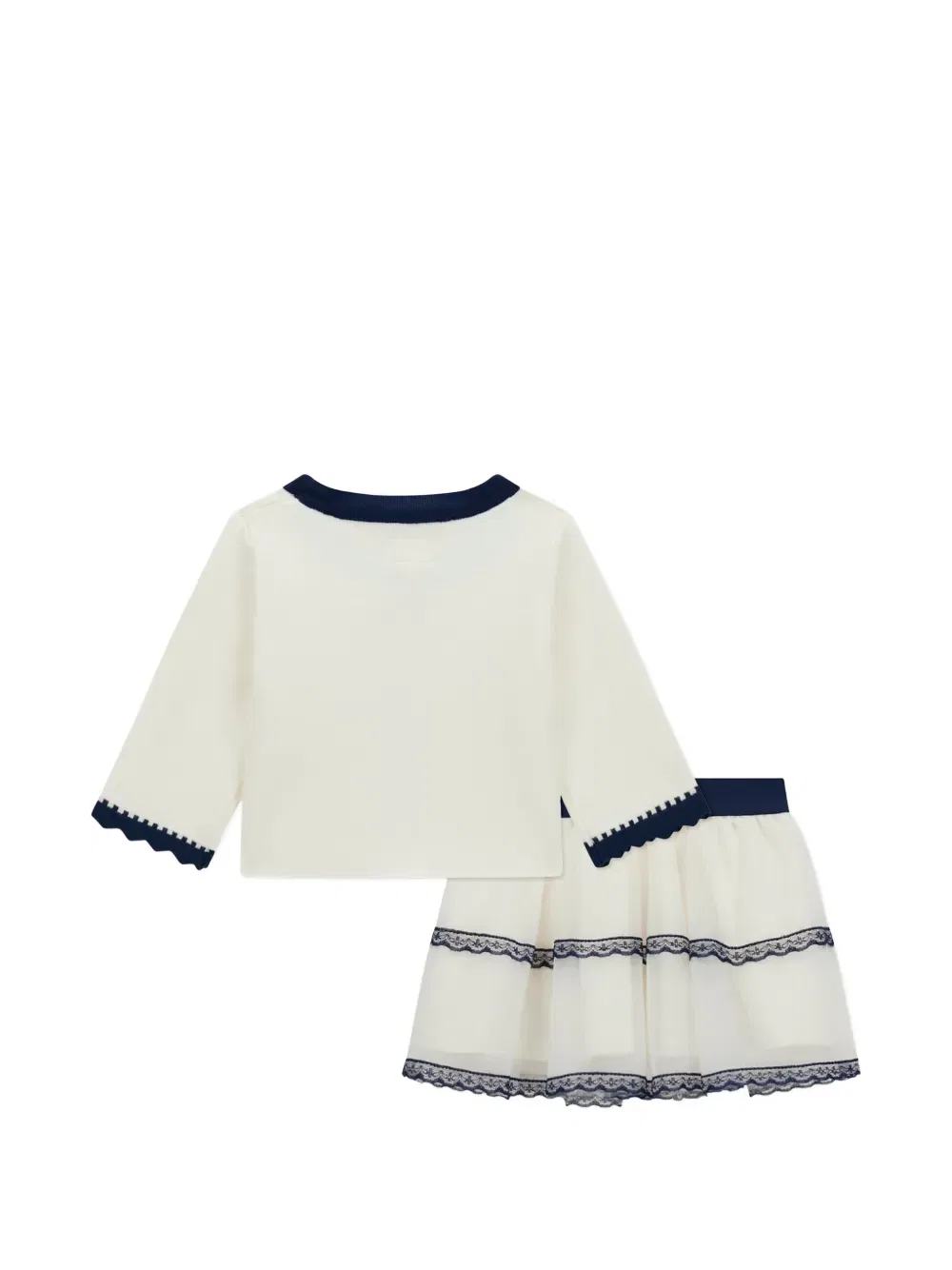 Комплект из топа и ярусной юбки с кружевом Guess Kids, нейтральный — фото 2