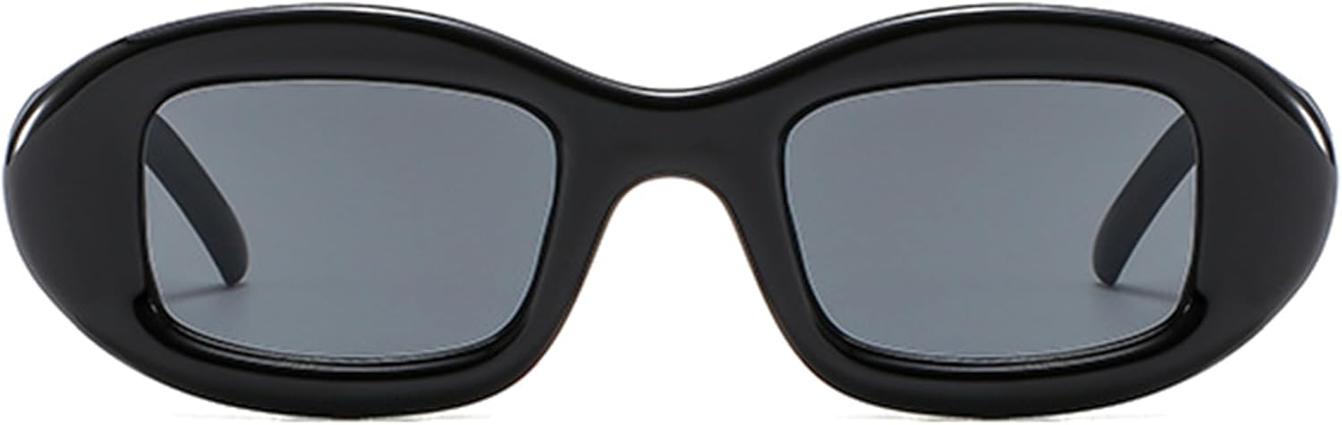 

bullabulling Модные овальные солнцезащитные очки 2000-х годов для женщин, милый стиль, защита от УФ-излучения UV400, ретро-модные солнцезащитные очки для мужчин, Black