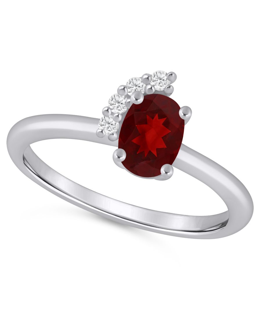 

Кольцо с аметистом (3/4 карата) и белым бриллиантом (1/20 карата) из белого золота 10 карат Macy's, Garnet/White Gold