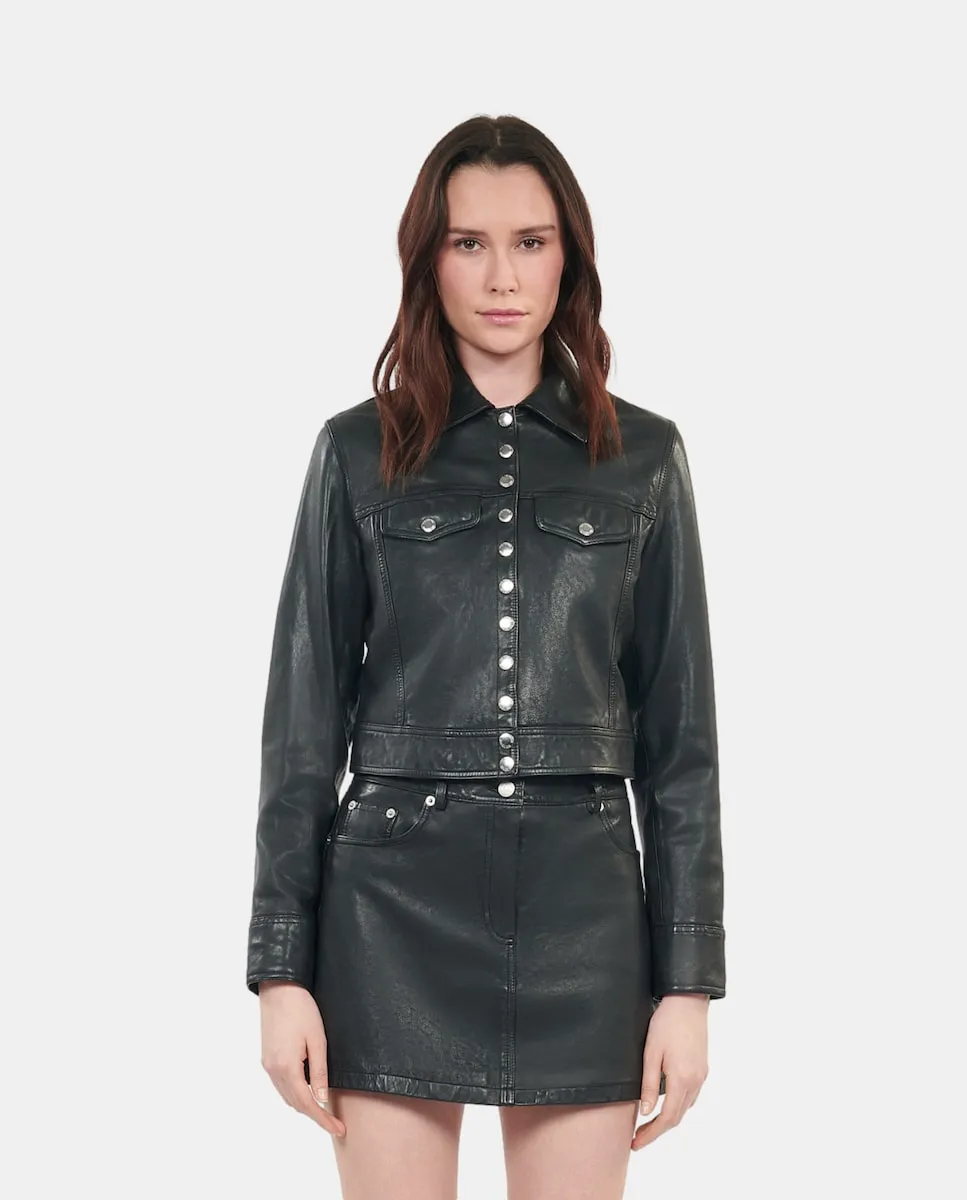 

Женская кожаная куртка The Kooples, черный