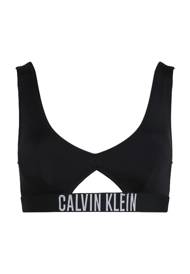 

Верх бикини с логотипом по низу Calvin Klein, черный