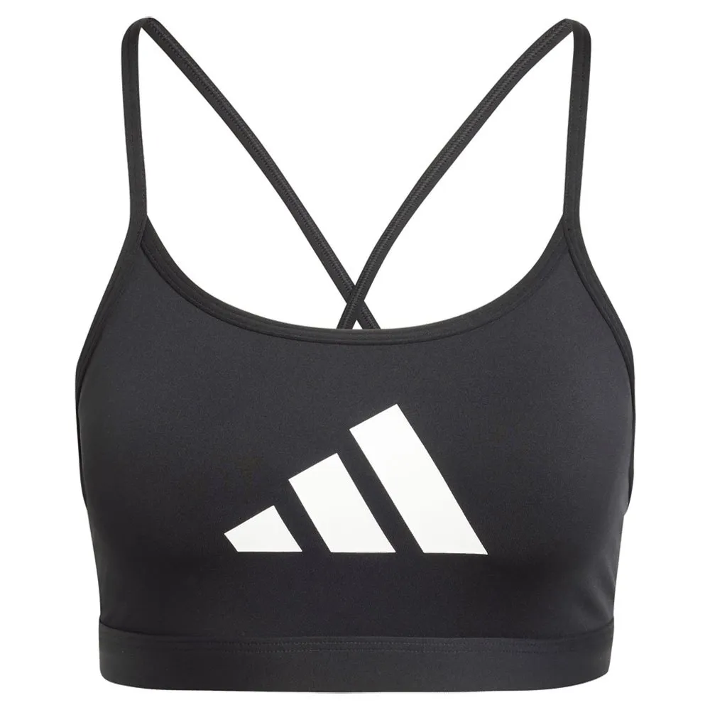 Спортивный бюстгальтер adidas Aeroreact Big Logo Graphic, черный — фото 3