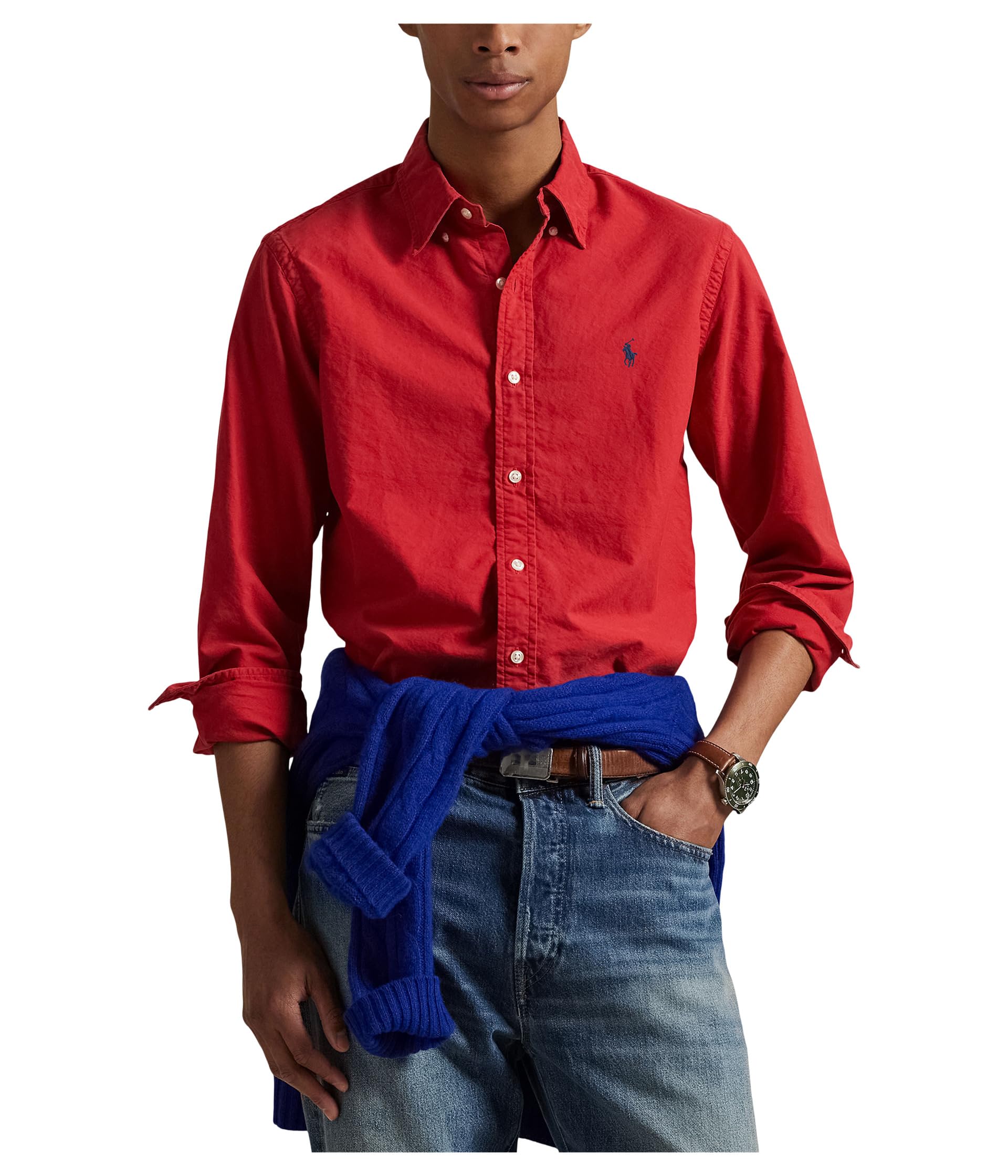 

Рубашка Polo Ralph Lauren Classic Fit Garment-Dyed Oxford Shirt, цвет New Brick