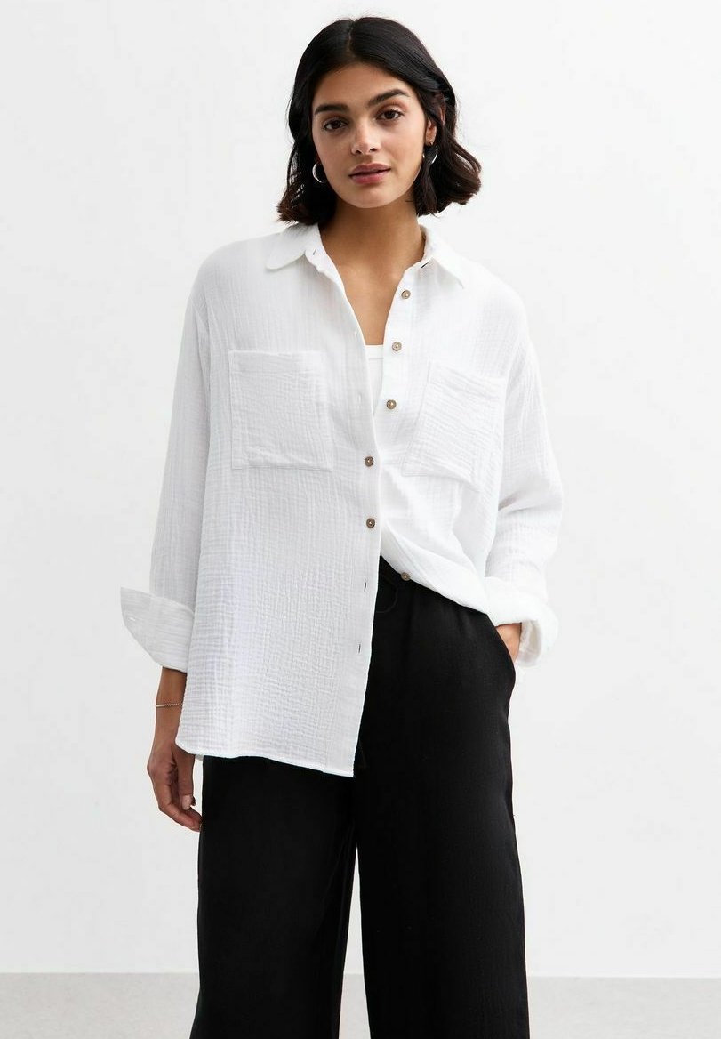 

Блузка на пуговицах TEXTURE New Look, белый