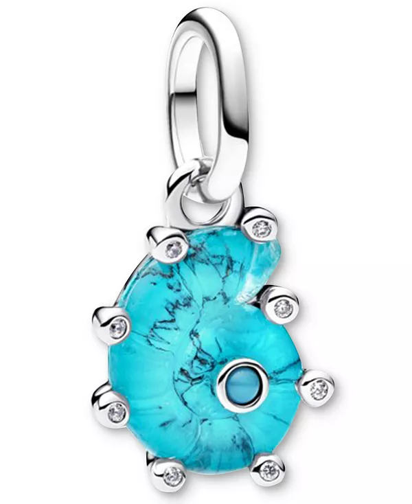 

Подвески в виде морской улитки из синего муранского стекла Pandora, turquoise
