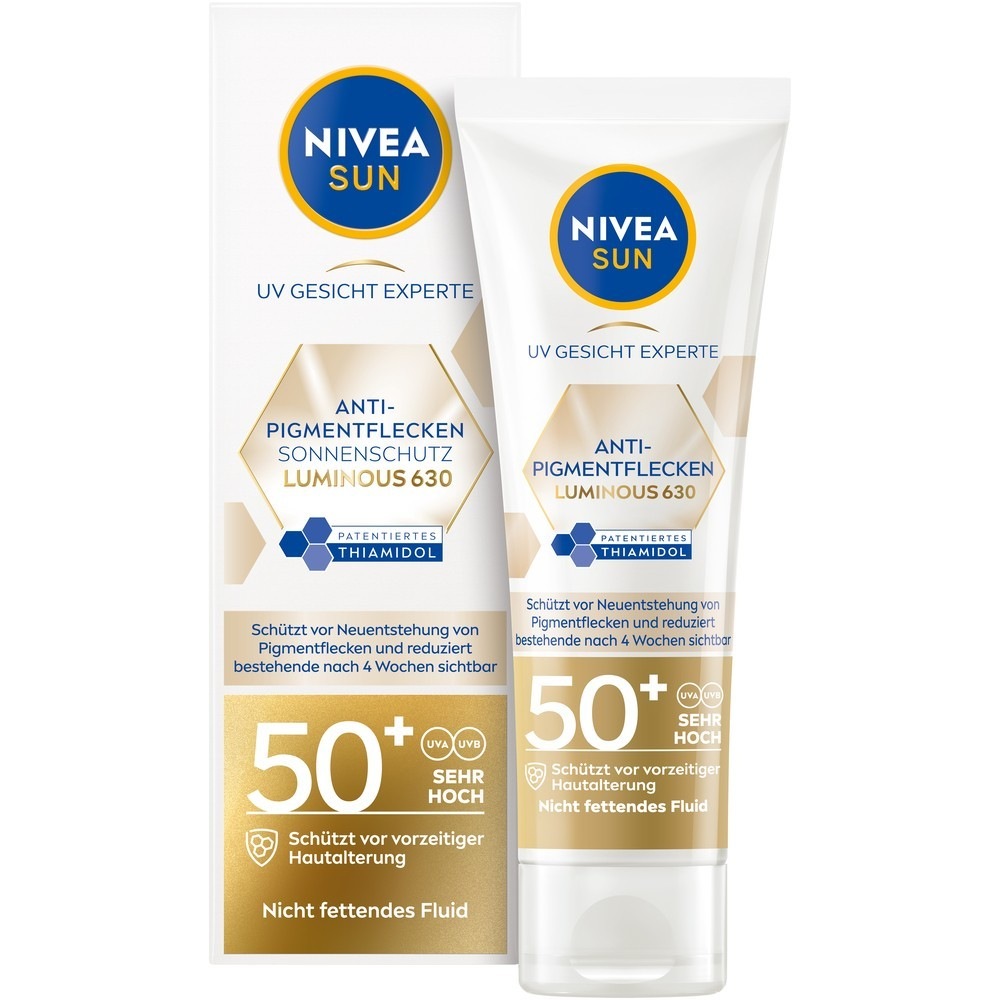 

Солнцезащитный крем nivea sun uv gesicht luminous630 anti pigmentflecken lsf50+ Nivea, объем 40 мл