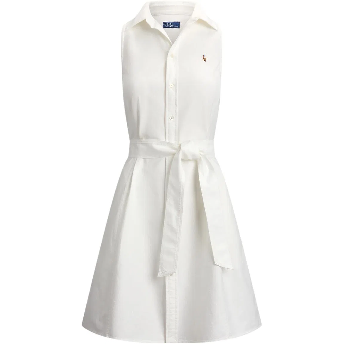 Женское платье без рукавов SS26 A Width Polo Ralph Lauren, White
